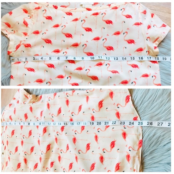 ❌SOLD ❌ Kate Spade Pink Flamingo Silk Boatneck Top - Picture 6 of 8